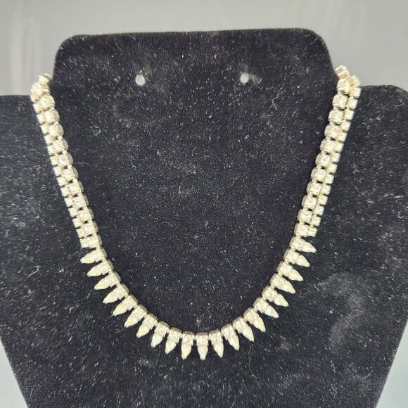 Faceted Rhinestone Set Necklace Bracelet Convertible Earrings VTG Estate Jewelry - Picture 6 of 14